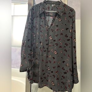 Elle - Butterfly striped long sleeve shirt